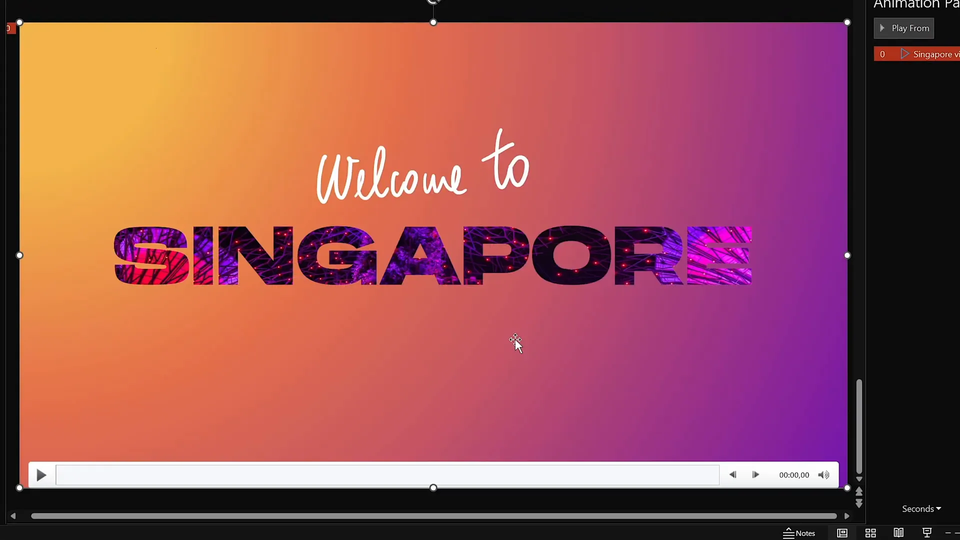 Video of Singapore super trees playing behind text cutout