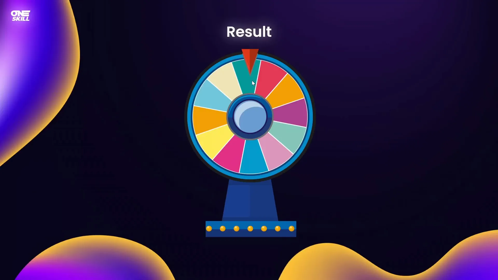 Wheel of fortune spinning and stopping with next click