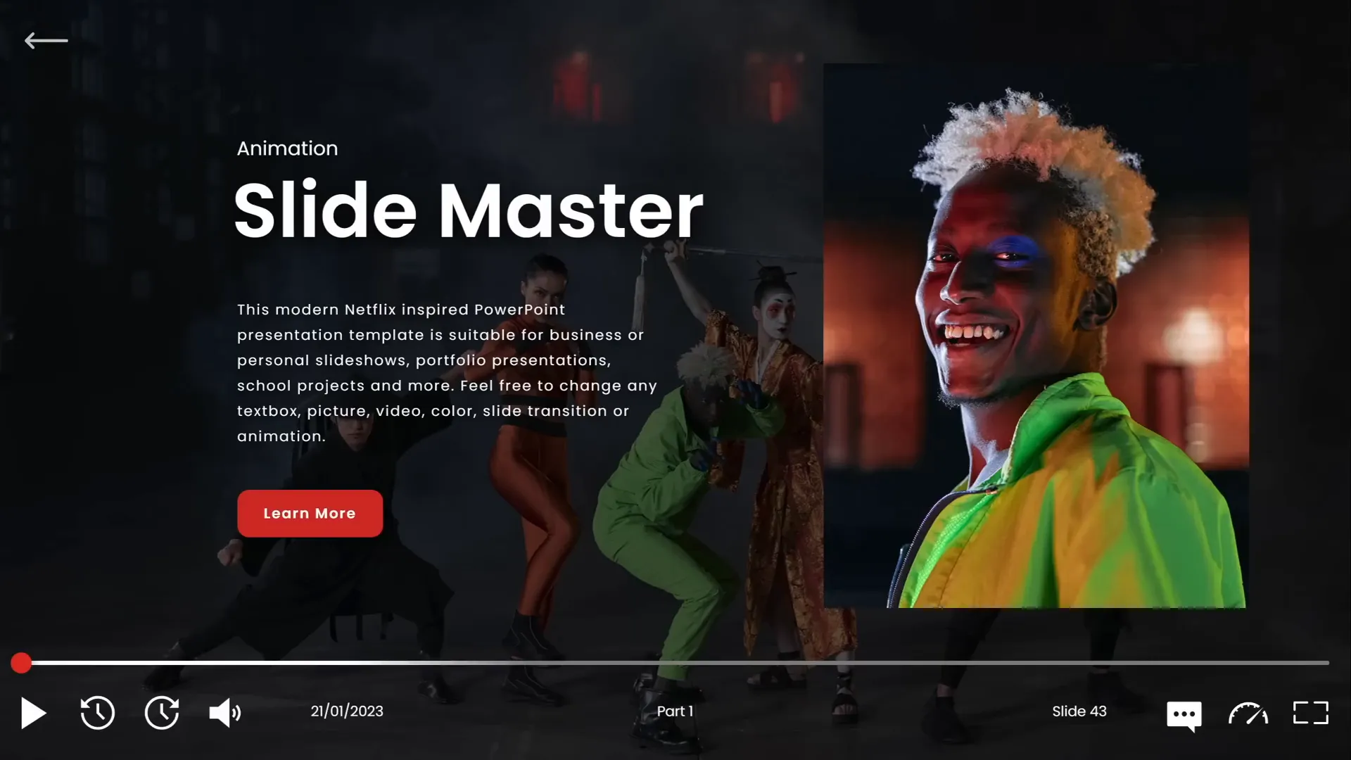 Setting up slide master animations for repeated effects