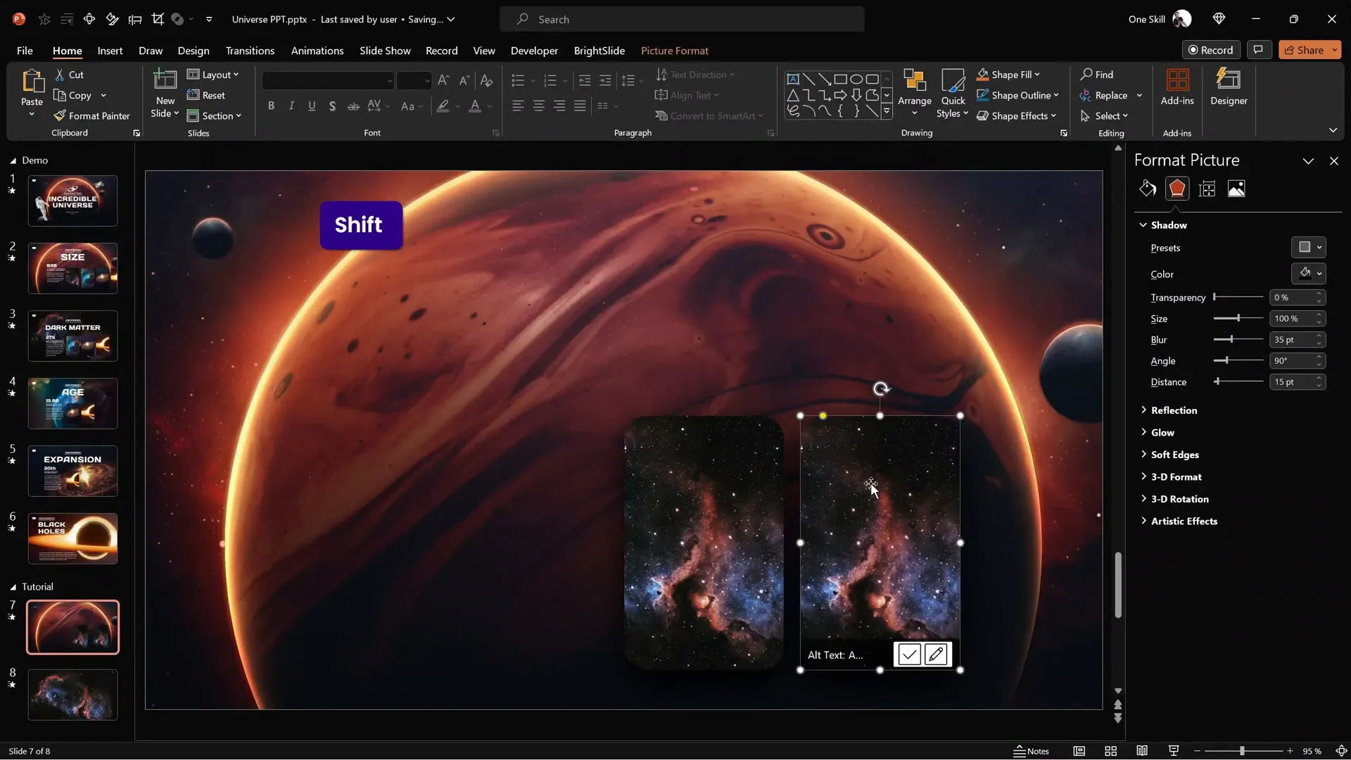 Darkened background photo for cinematic effect