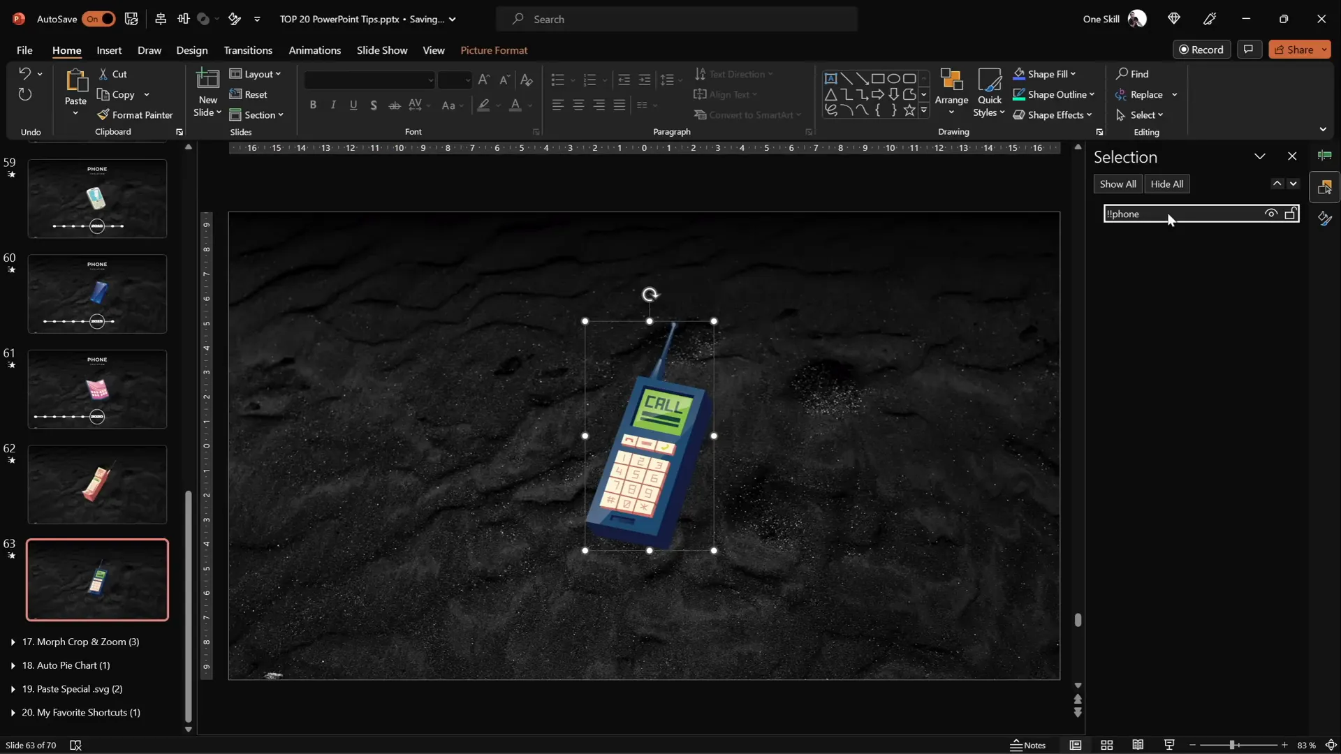 Renaming objects with !! prefix for morph transition