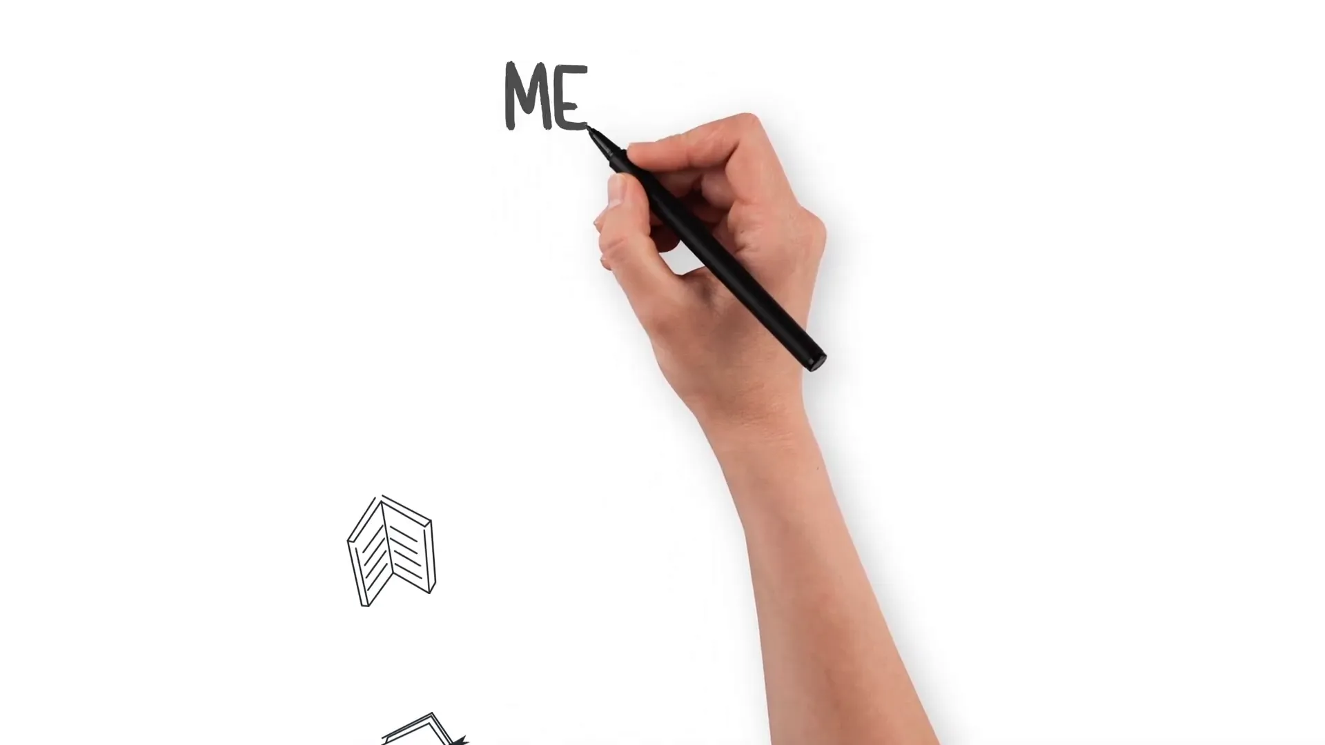 Whiteboard style explainer video example created in PowerPoint
