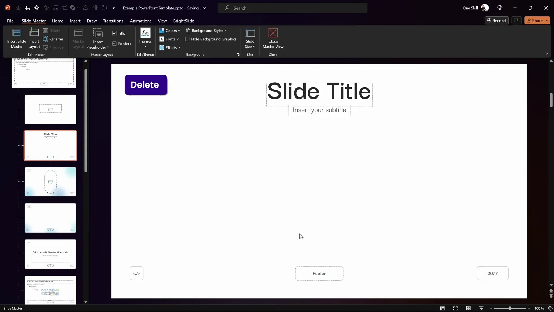 Removing background shapes via slide master layout