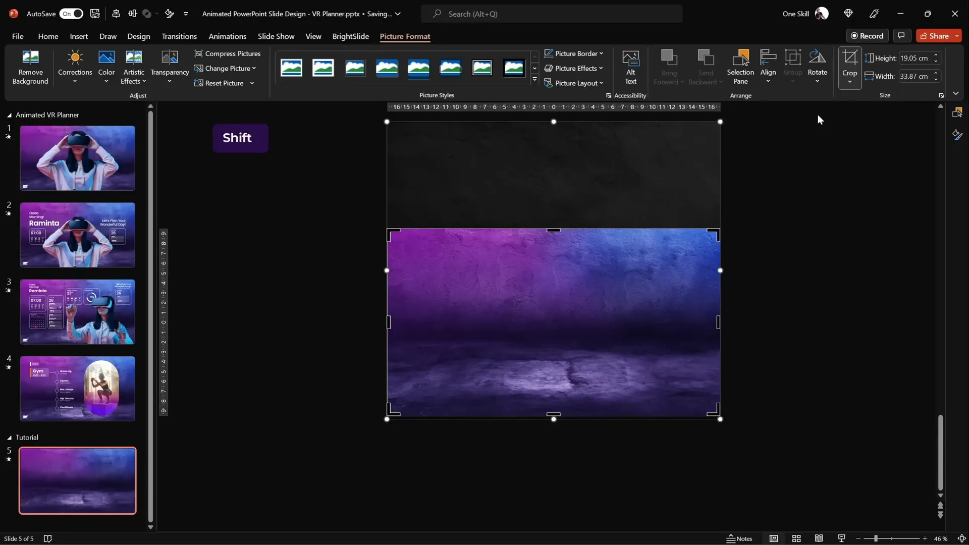 Cropping and resizing background image to fit the slide