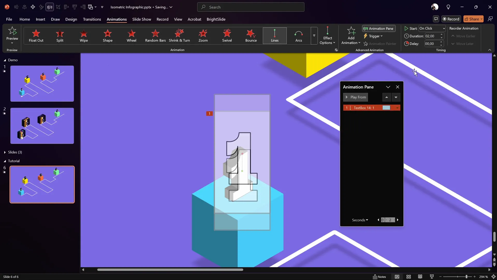 Setting motion path animation for floating numbers