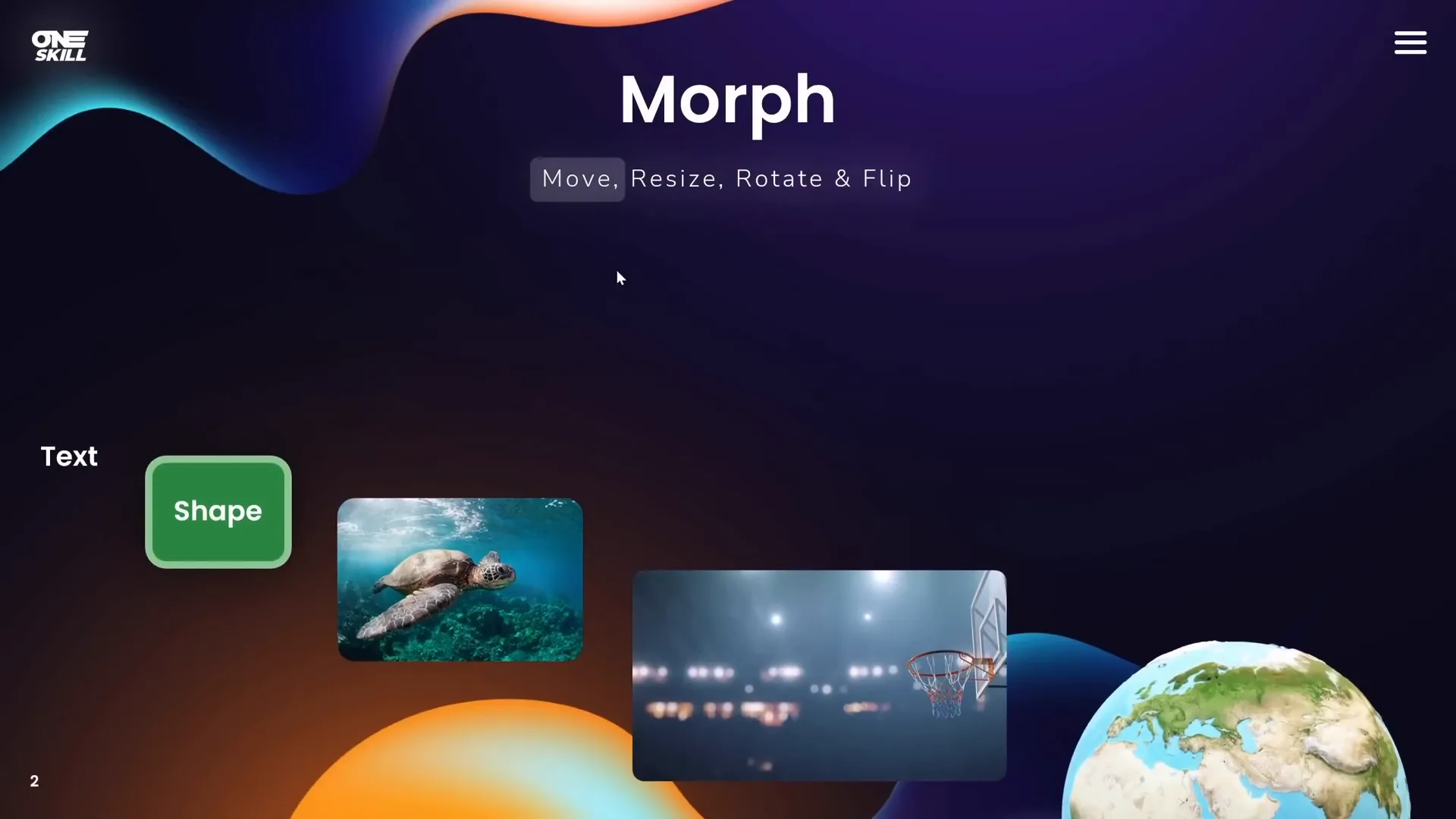 Objects flipped horizontally with morph transition