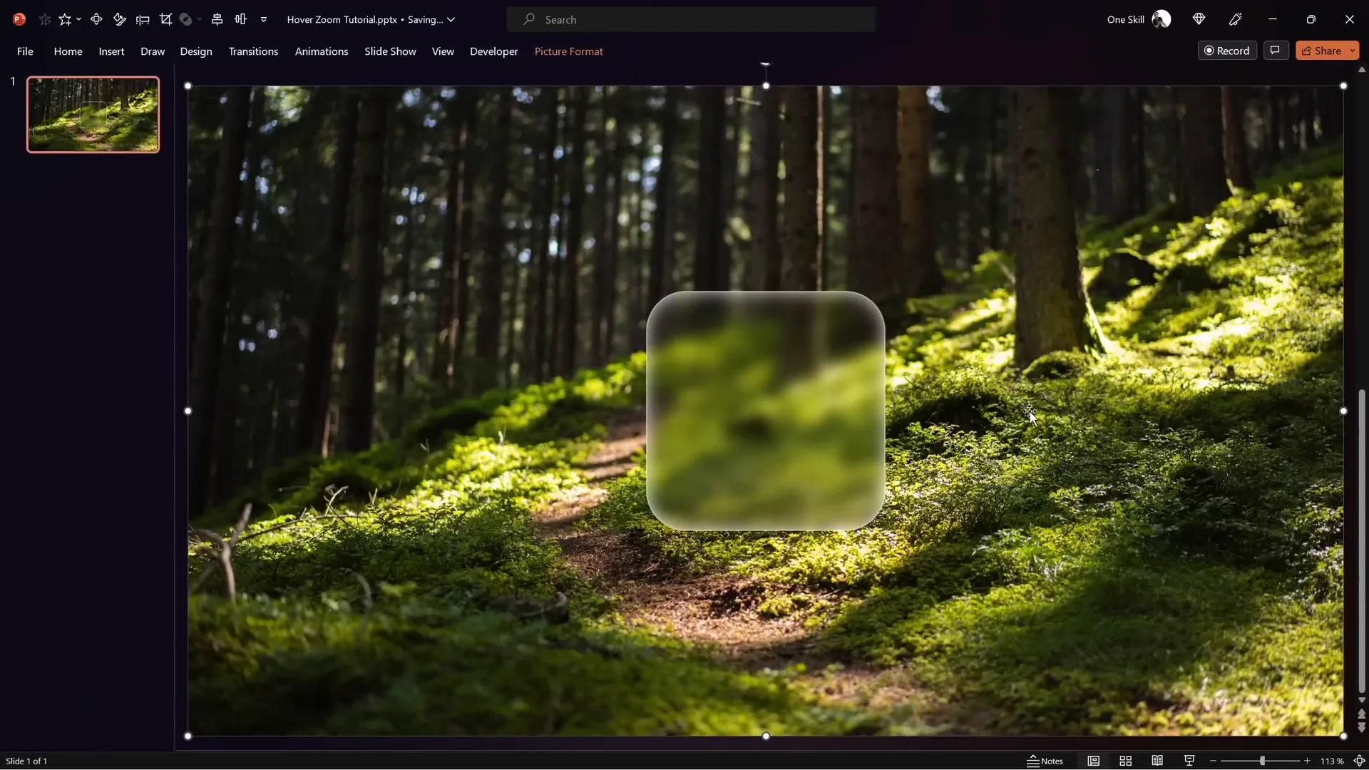 Glassmorphic rounded rectangle with frosty edges on blurred background