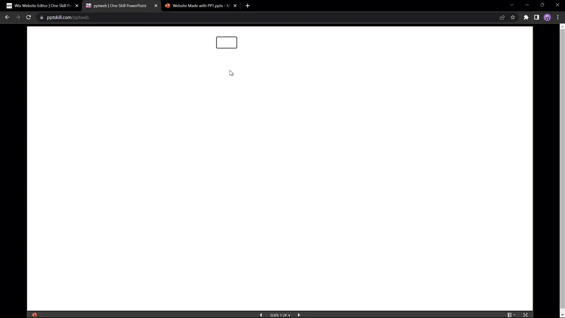 Transition issue example in PowerPoint website mockup