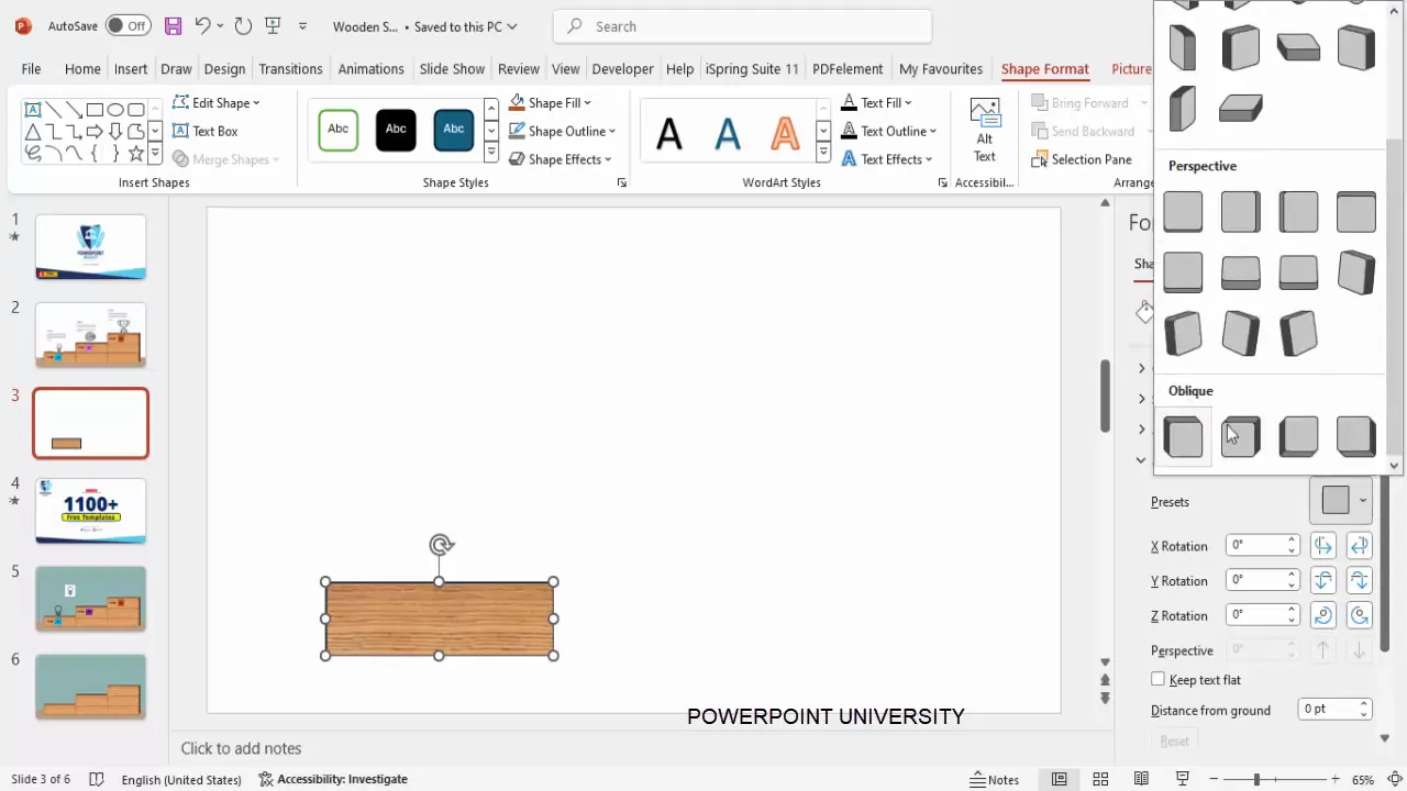 Apply oak texture to rectangle shape