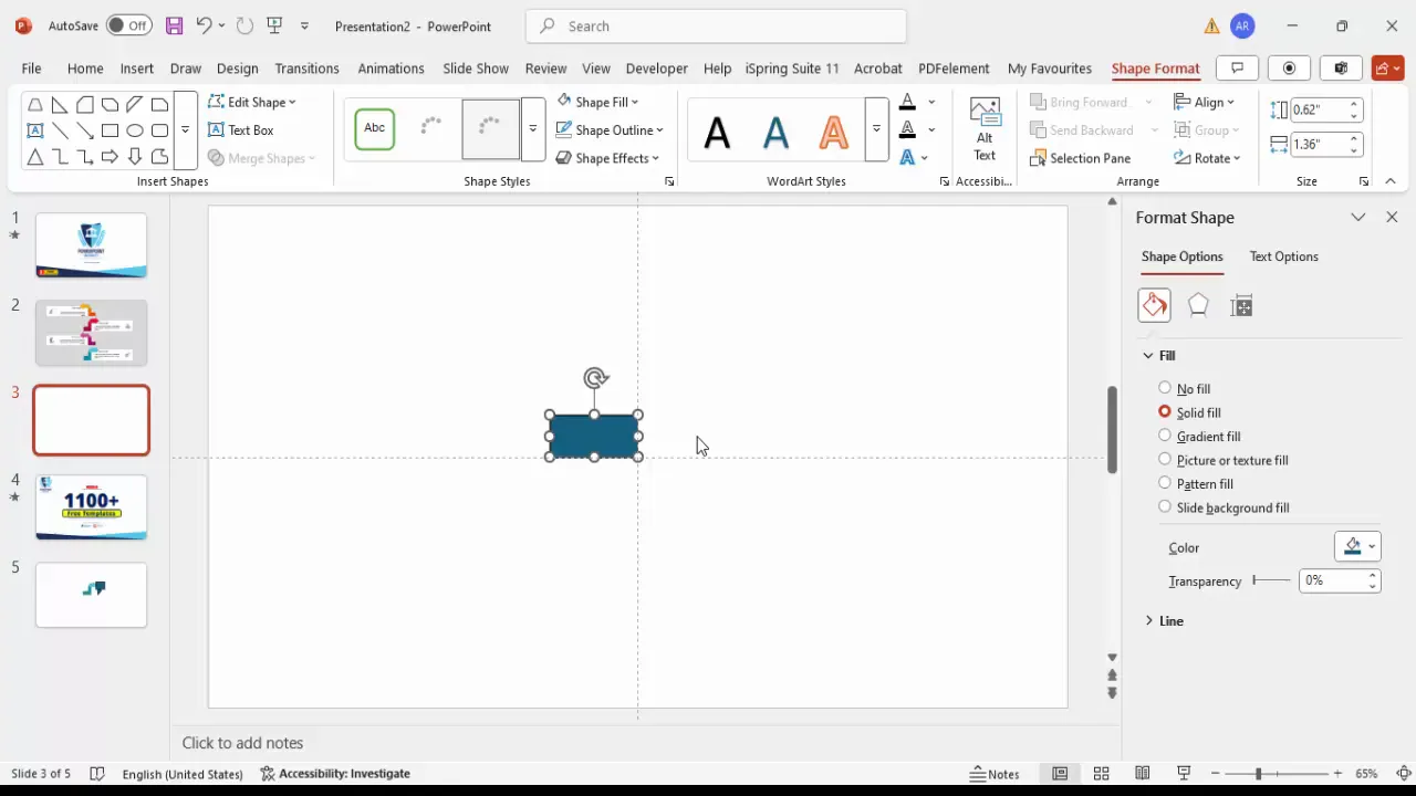 Drawing a small rectangle shape for arrow base