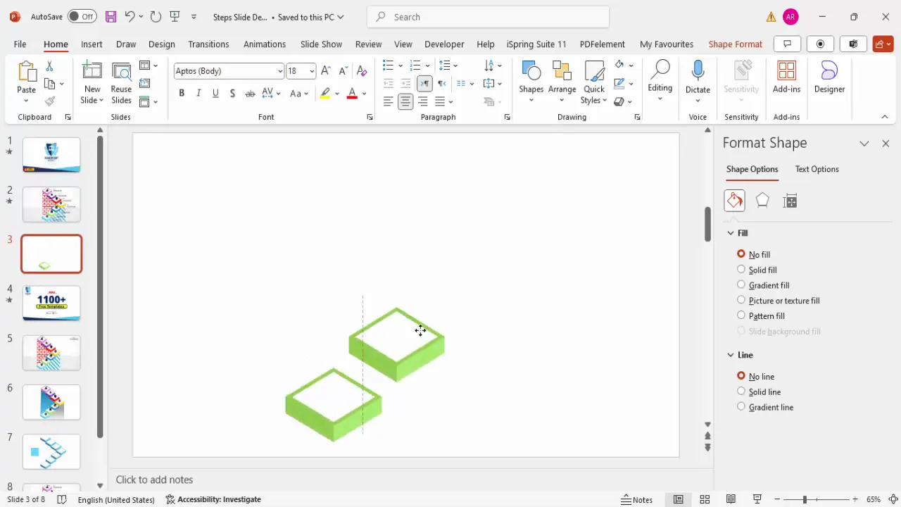 Applying 3D rotation and depth to the rectangle shape