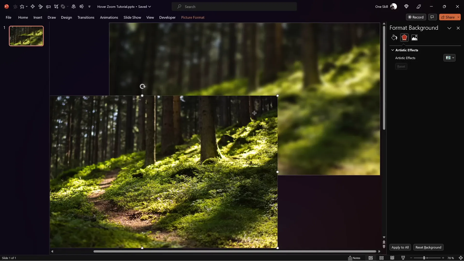 Applying blurred photo as background fill for glassmorphic effect