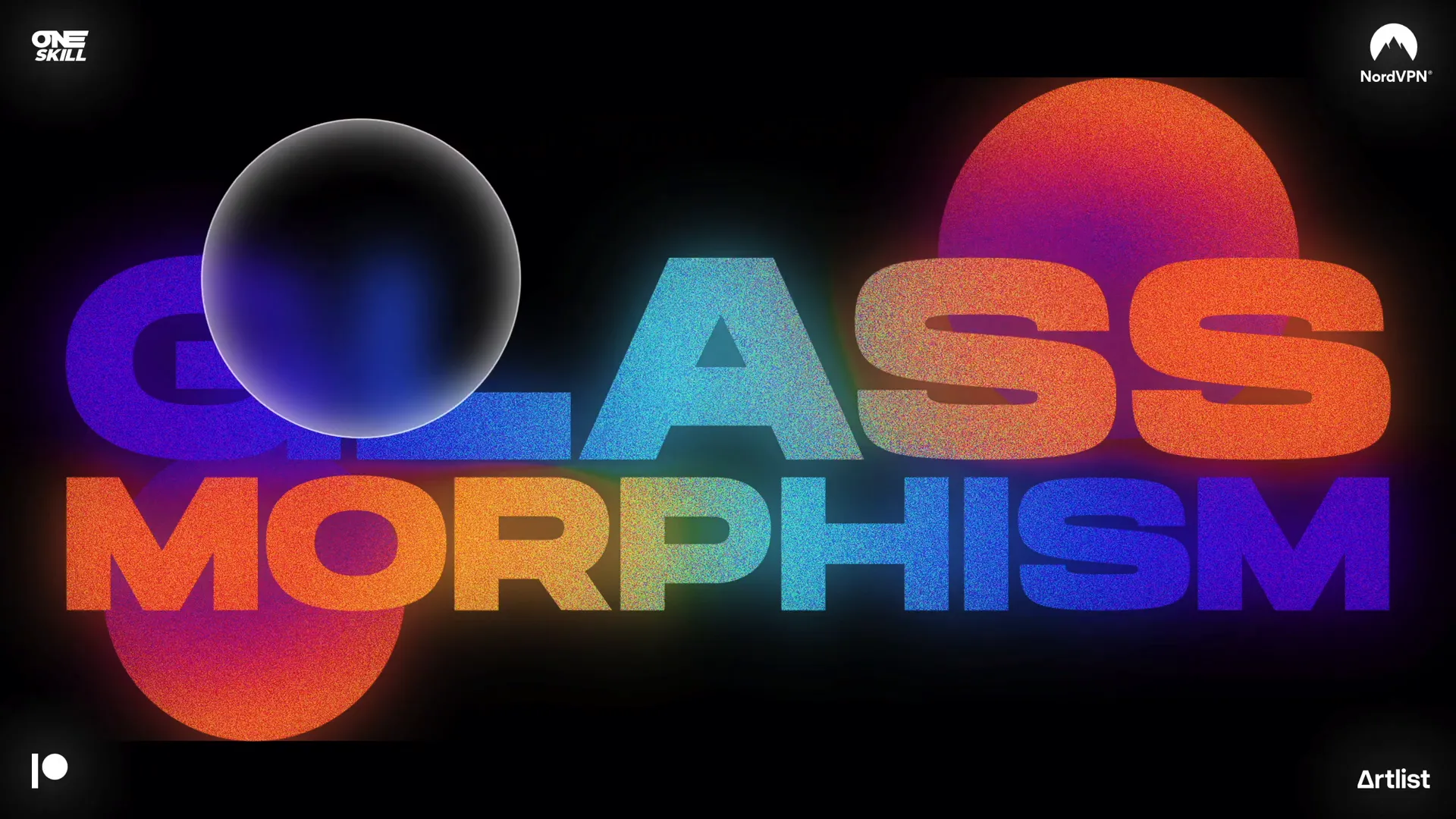 Final animated glassmorphic slide design with glowing circles and vibrant text