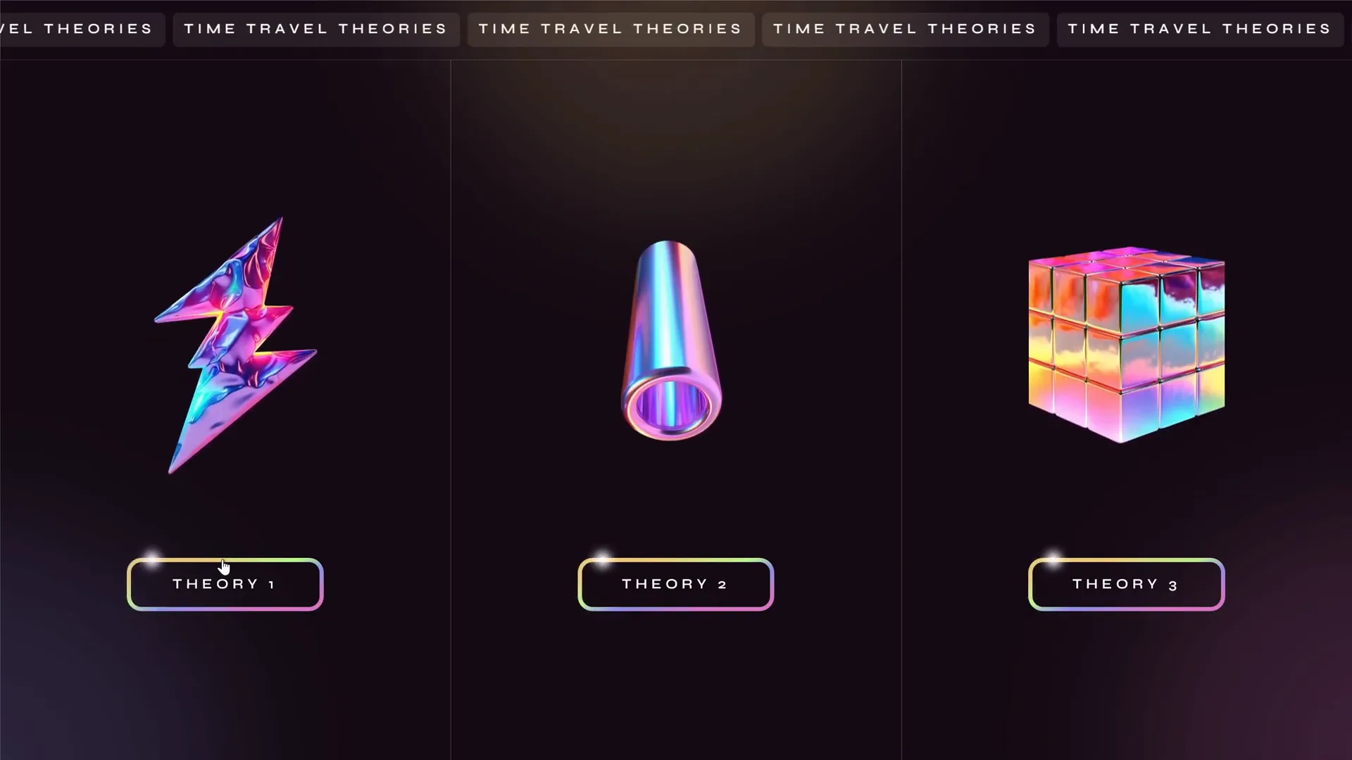 Holographic illustrations floating on the slide