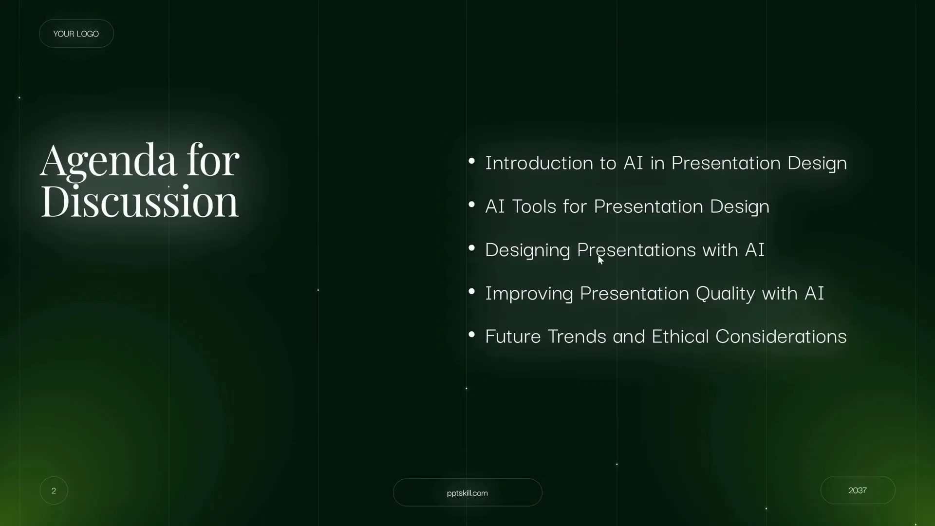 Slide with double animations from template and Copilot