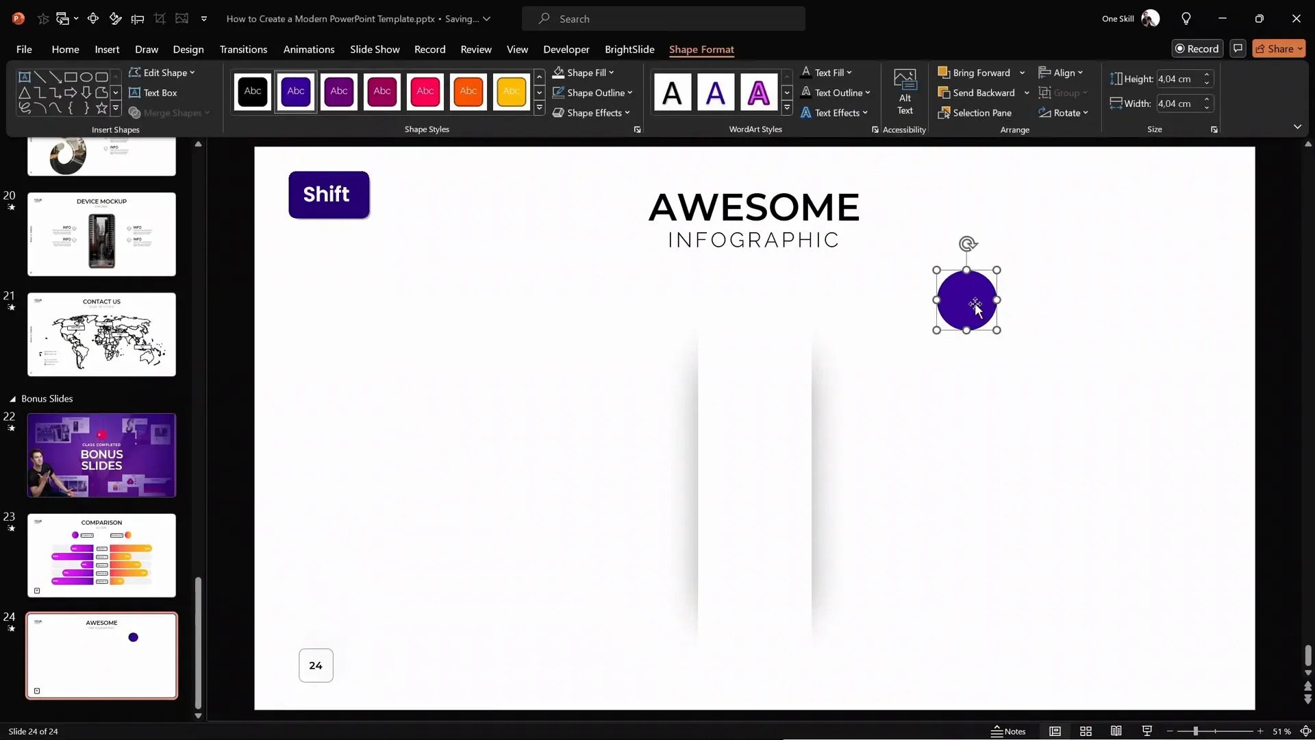 Creating colorful bubbles and rounded rectangle labels in PowerPoint