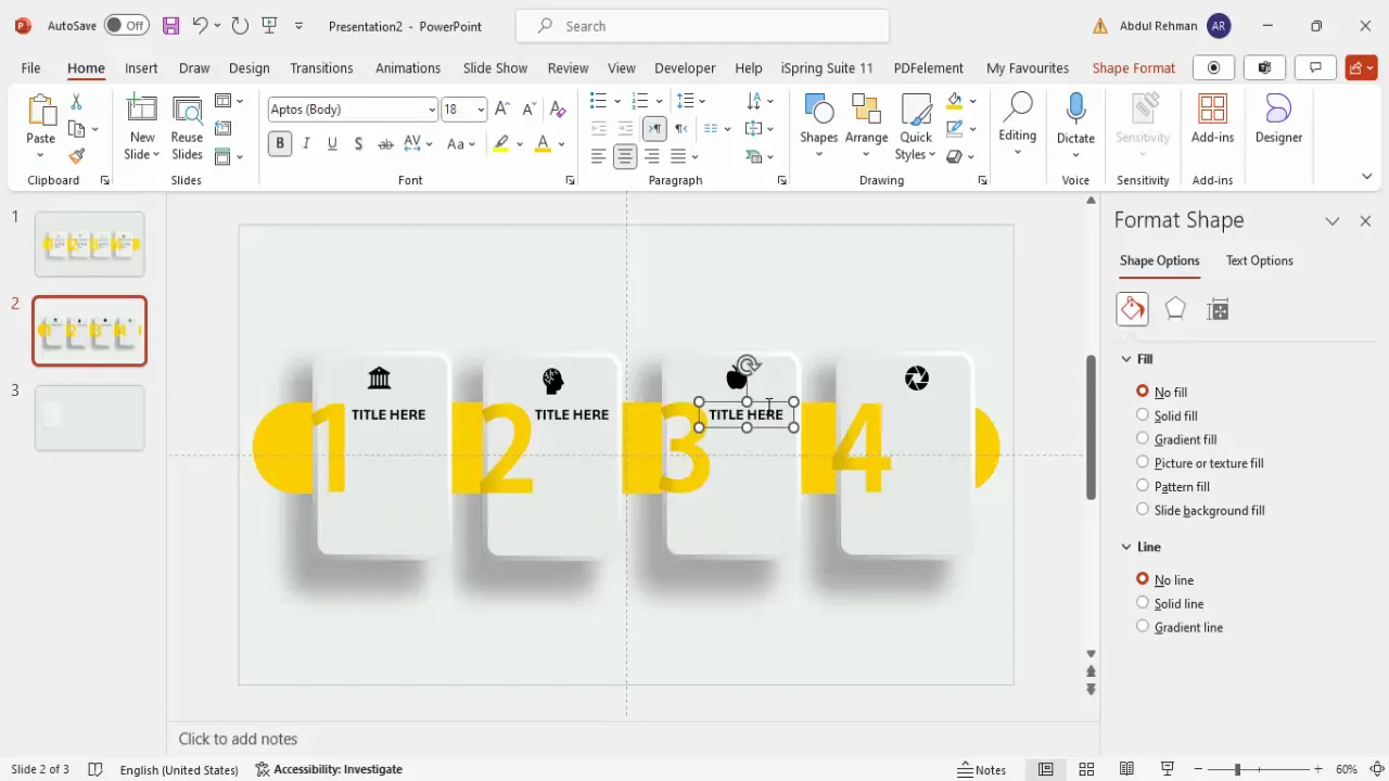Titles and detailed description text added to each infographic step