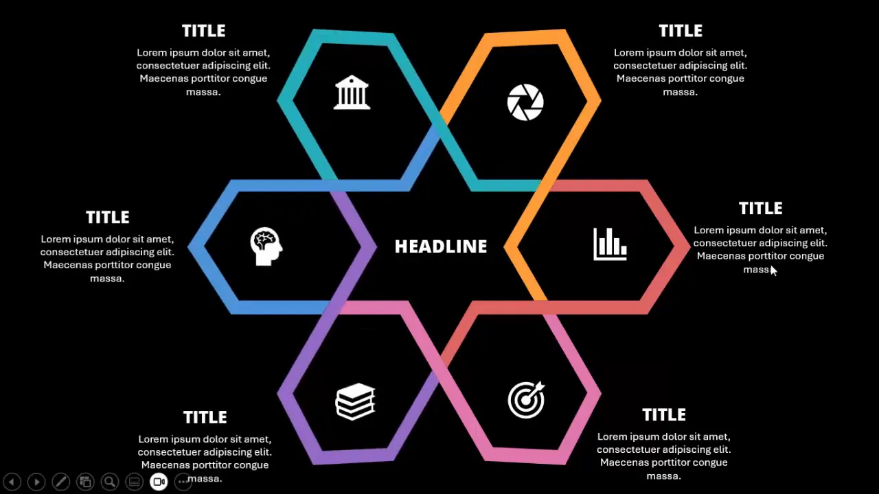 Comparison of light and dark theme geometric design slides