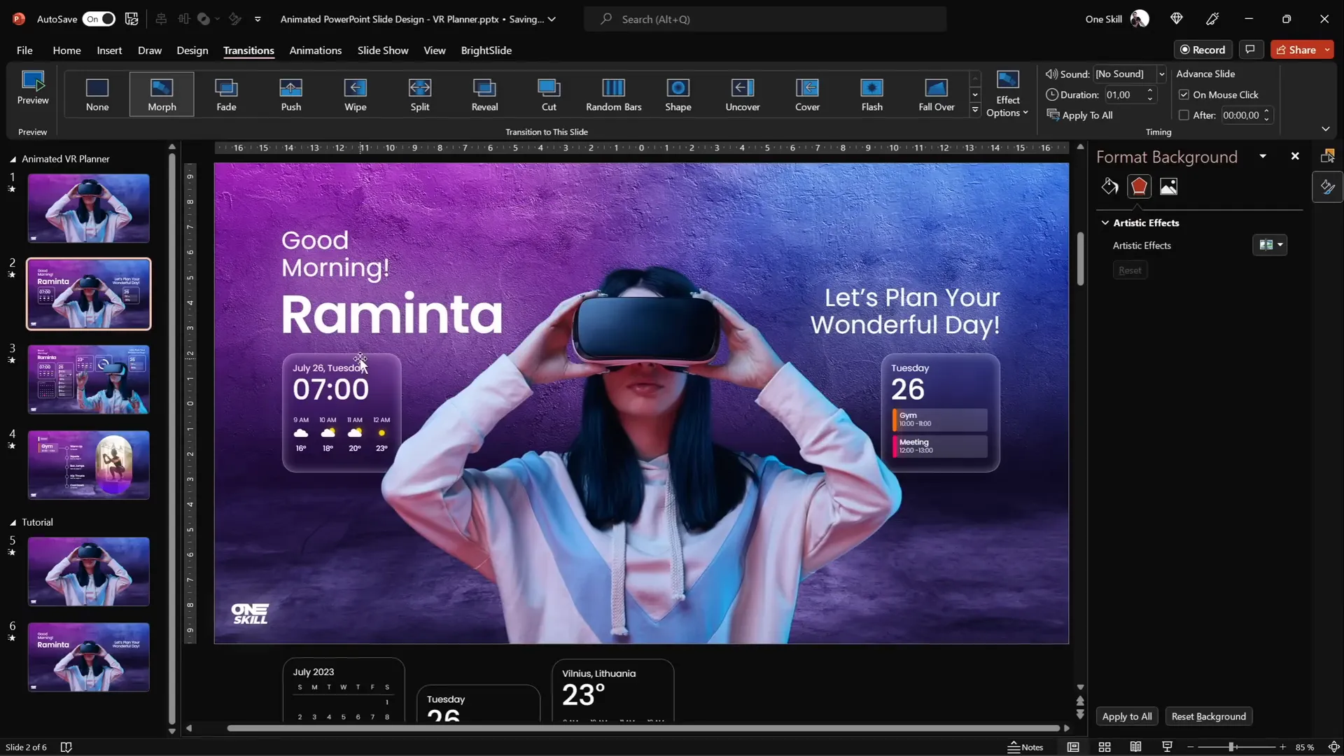 Testing morph transitions in full screen