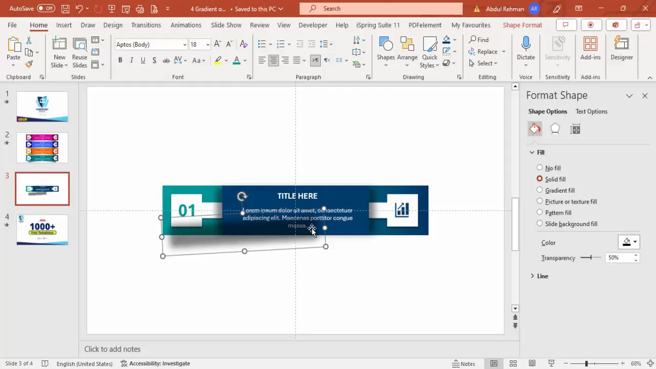 Adding and adjusting shadow effects for option box