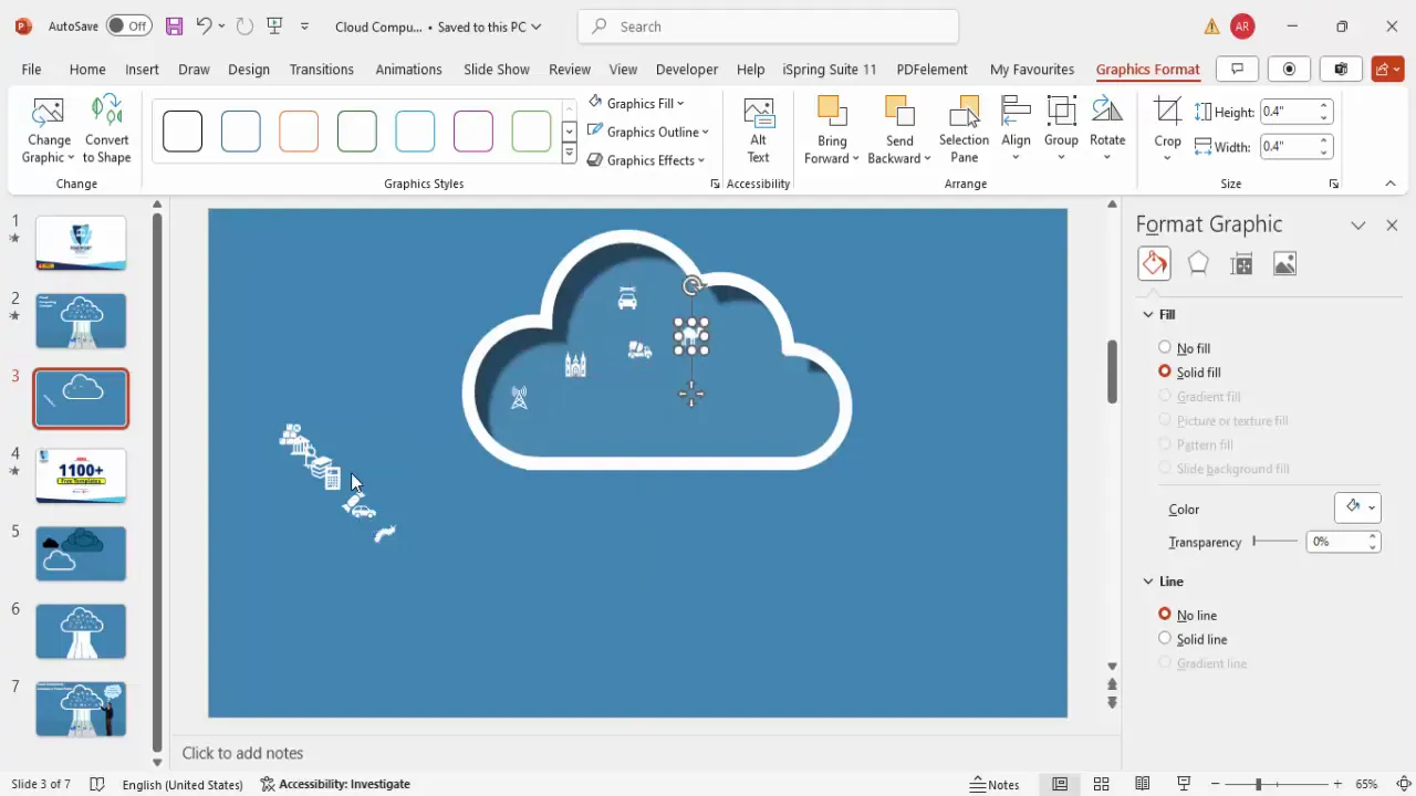 Icons representing data types arranged inside the cloud shape