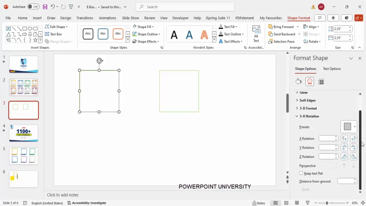 Creating 3D rectangle with oblique bottom left rotation and depth