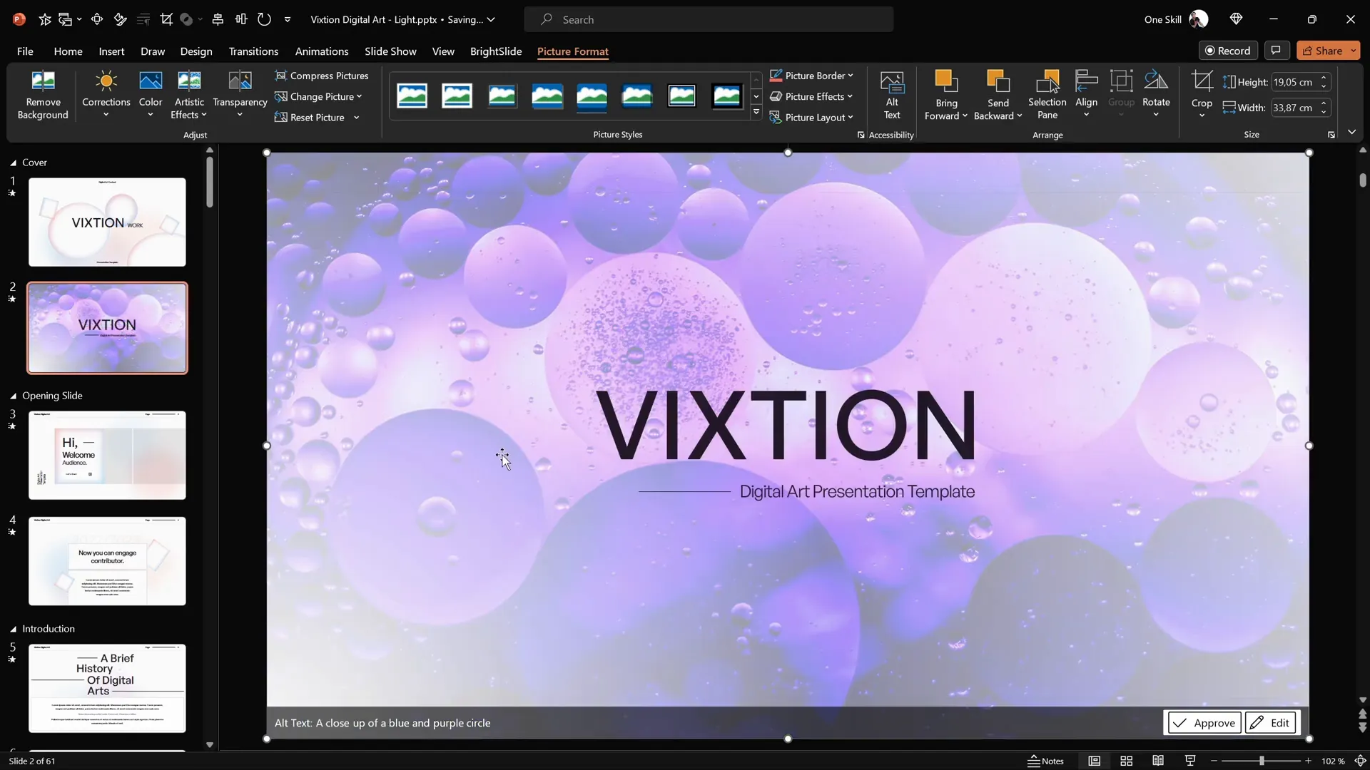 Vixtion template image placeholders and animations