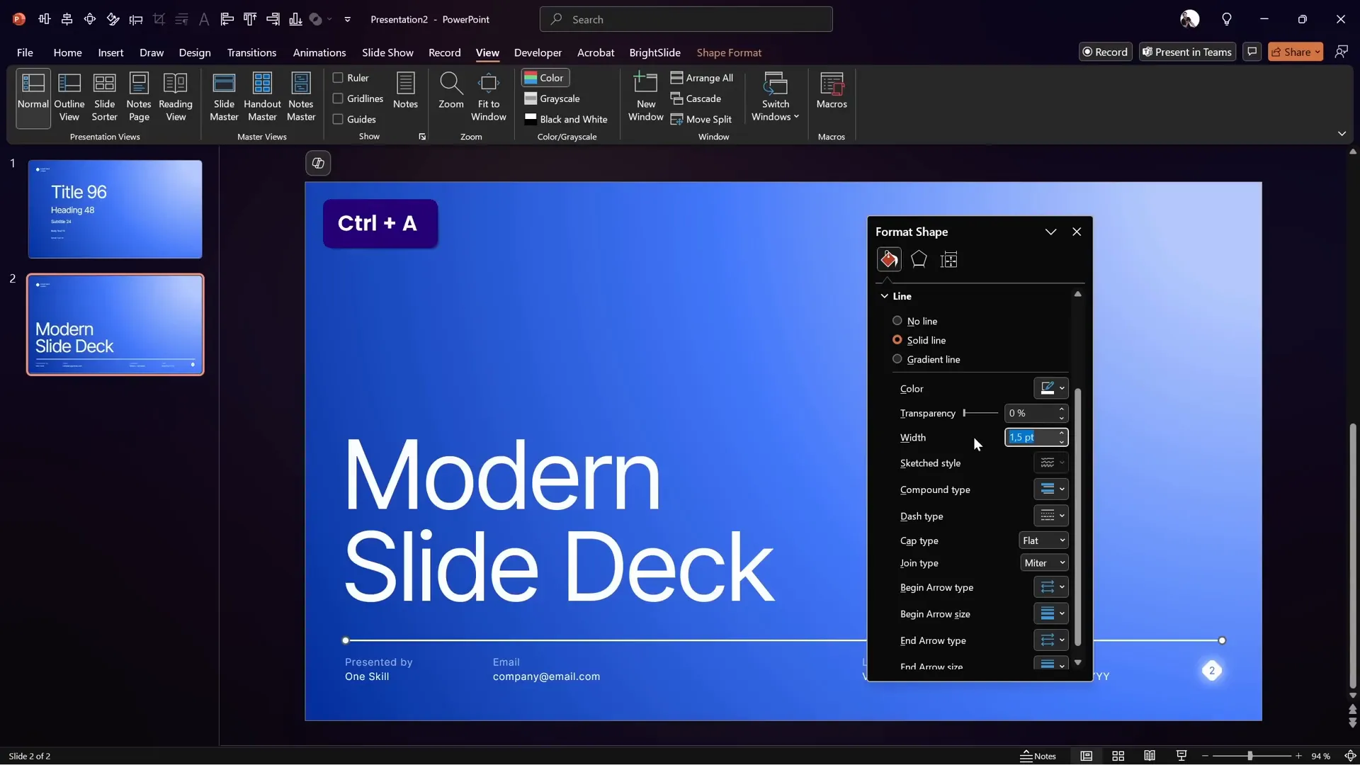 Custom footer design with text boxes and separator line