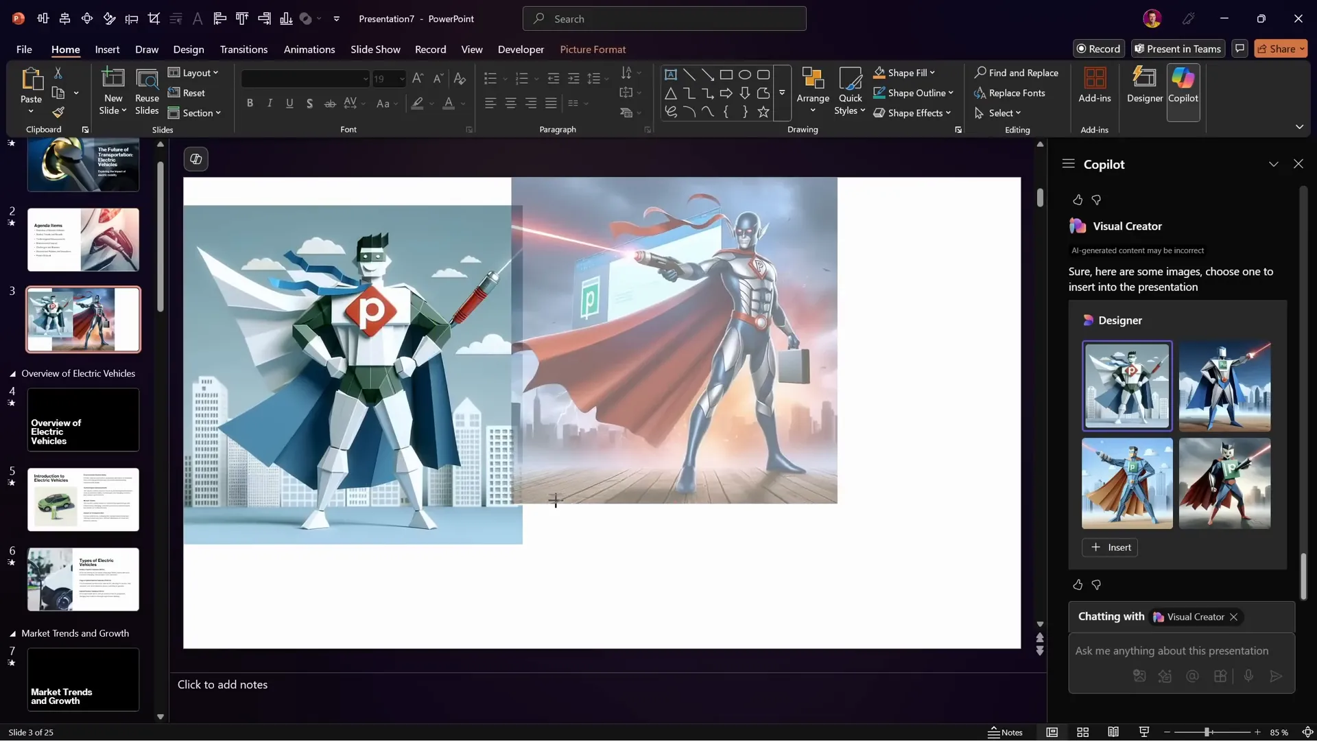 Origami style AI-generated superhero images