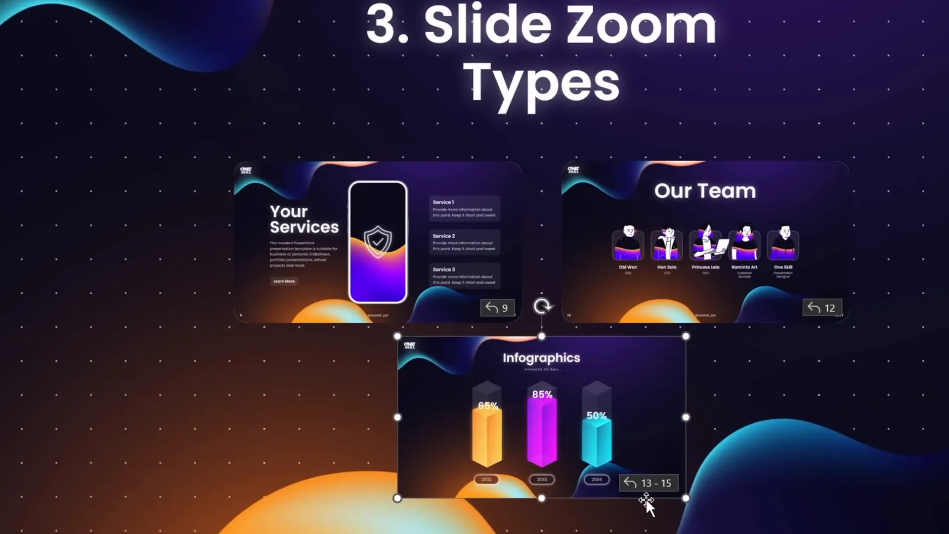 Inserting section zoom into a presentation