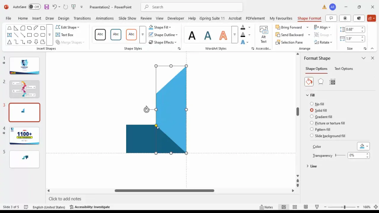 Duplicating and layering arrow shapes with different colors