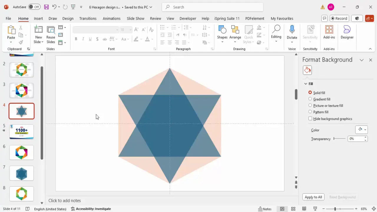 Combined triangles and hexagon forming a star-like shape