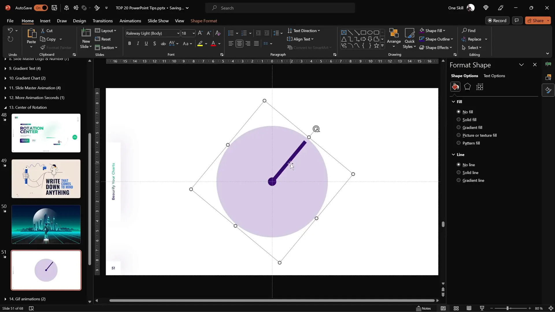 Grouping objects with a large invisible shape to set rotation center