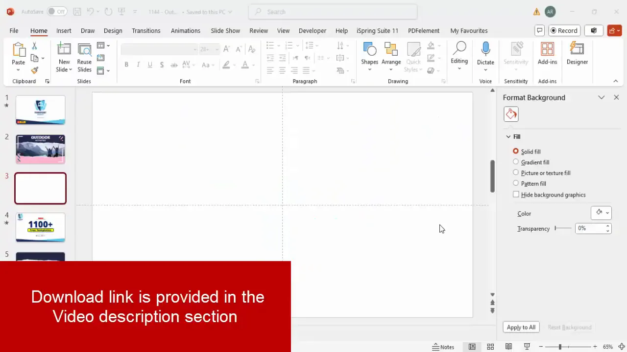 Adding a new blank slide in PowerPoint