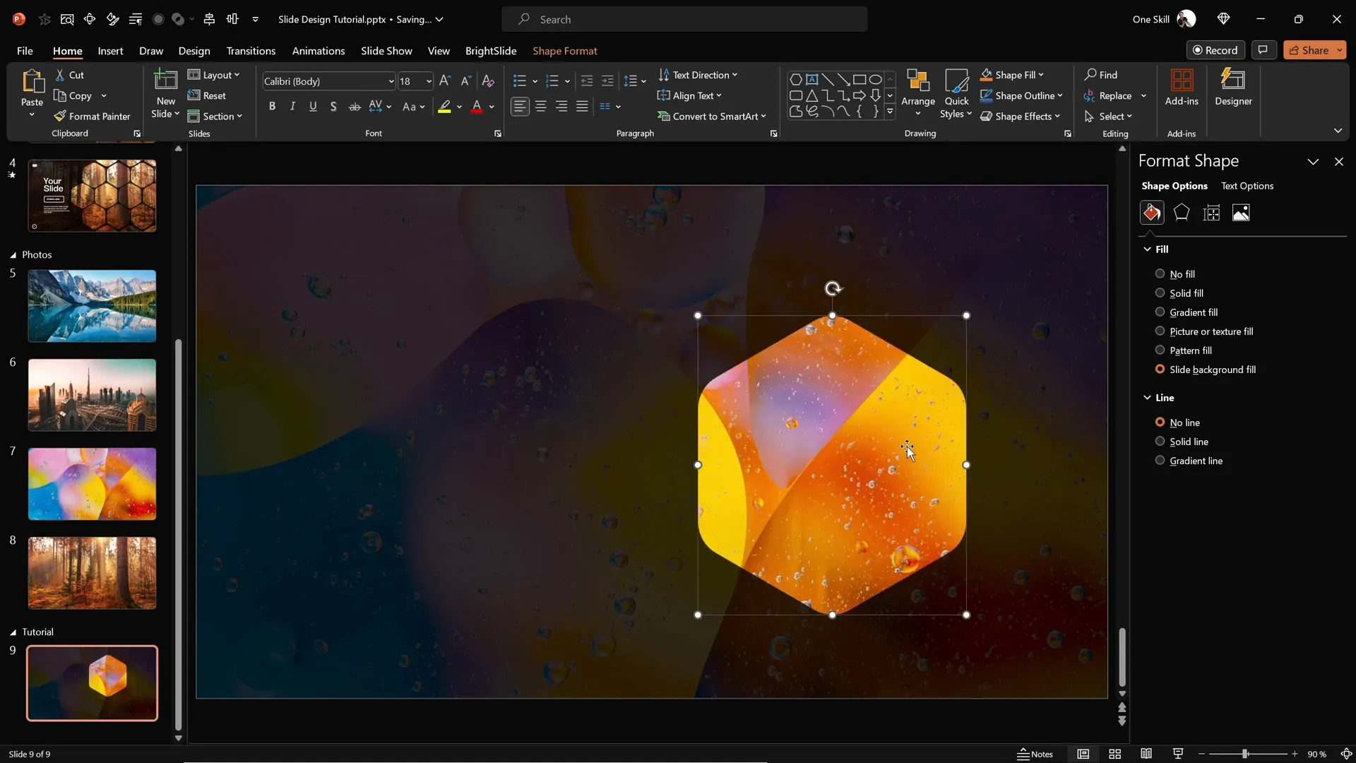 Importing and converting the rounded hexagon SVG in PowerPoint