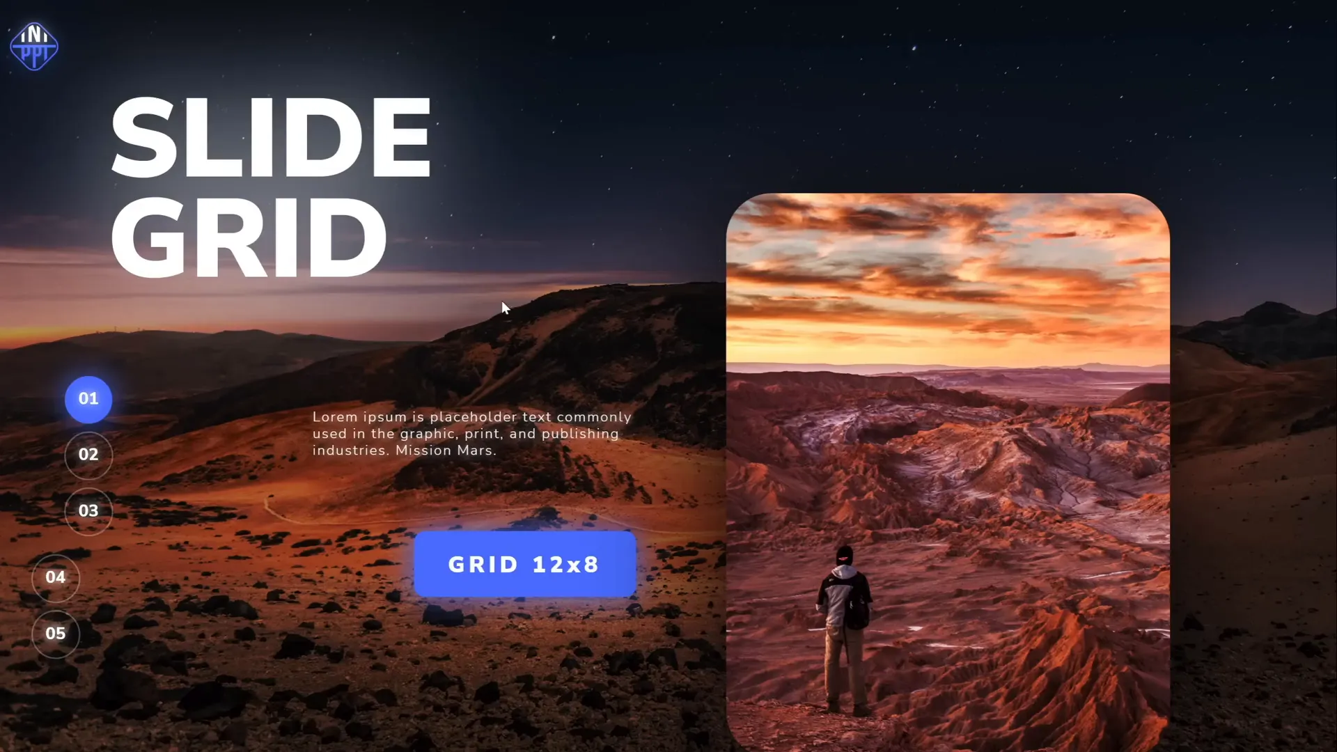 Slide grid overlay for alignment