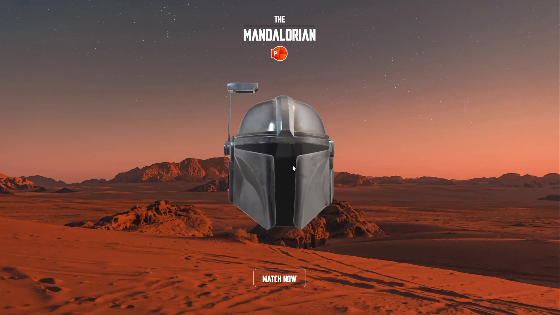 Mandolorian helmet following mouse cursor during slideshow