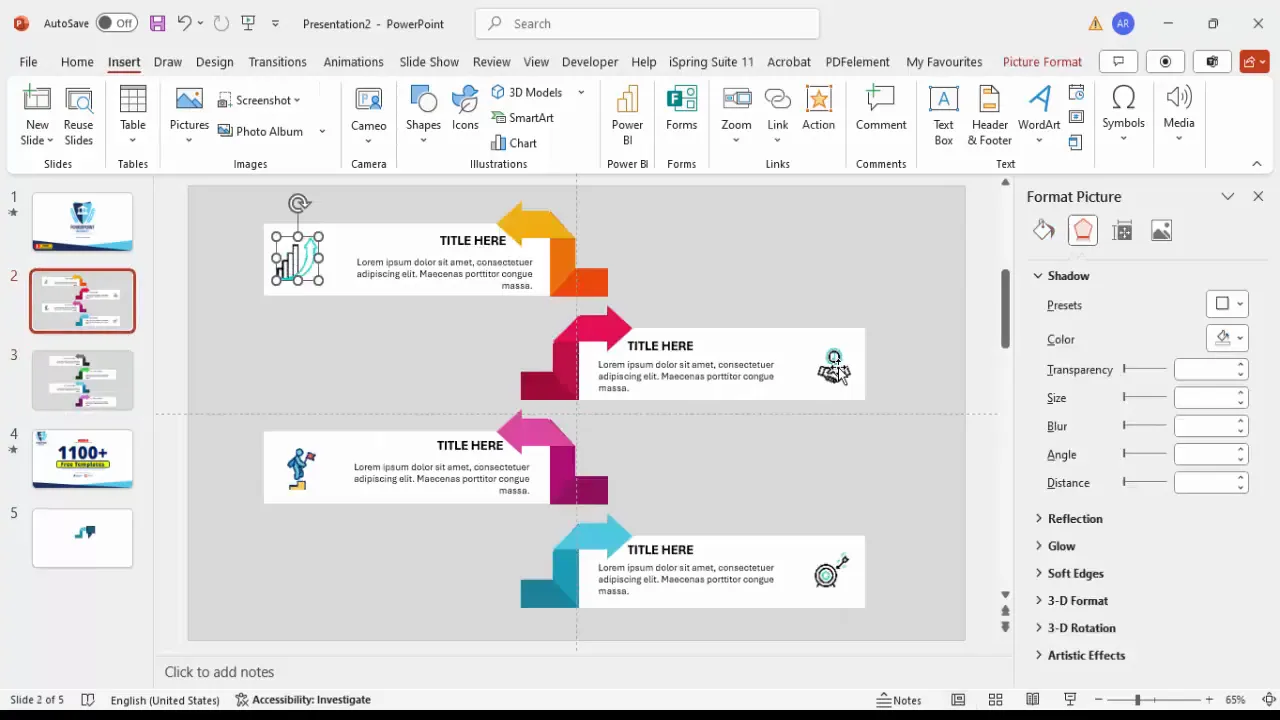 Adding icons and applying animations to PowerPoint slide