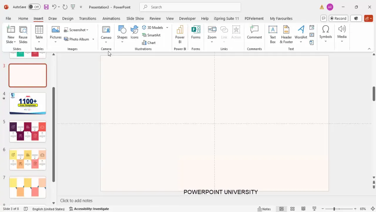 Setting a light background and enabling guides in PowerPoint