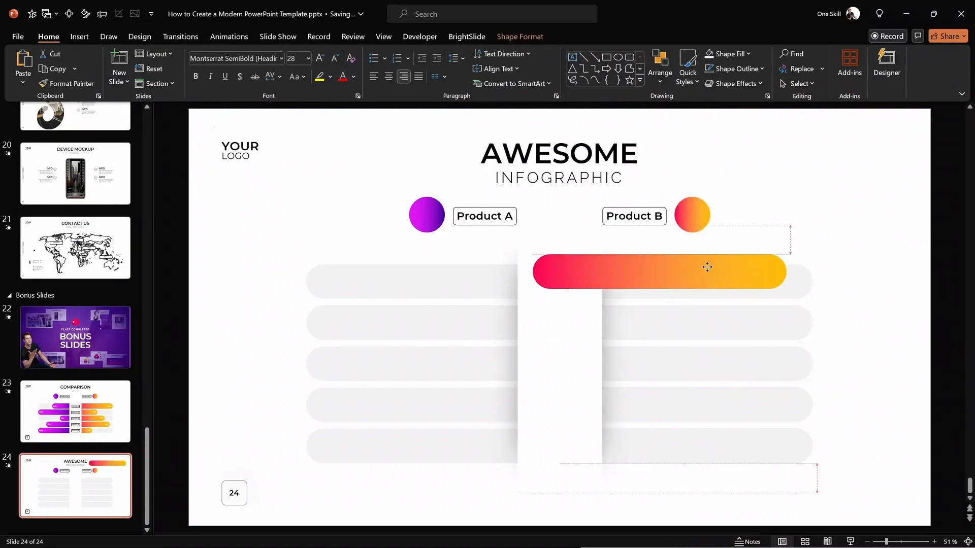 Colored rounded rectangle bar aligned on top of gray background bar