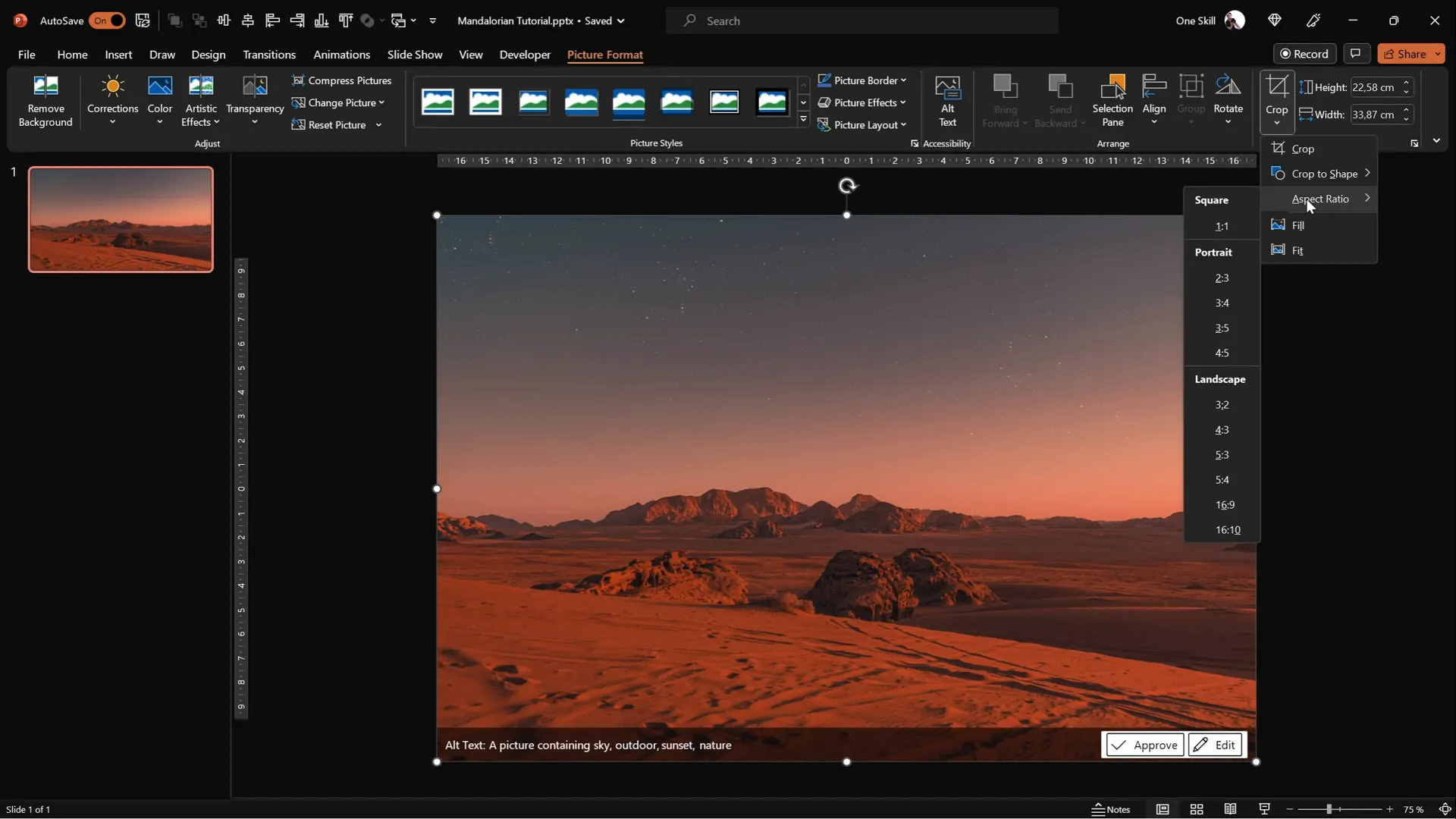 Resizing and cropping background image to fit slide