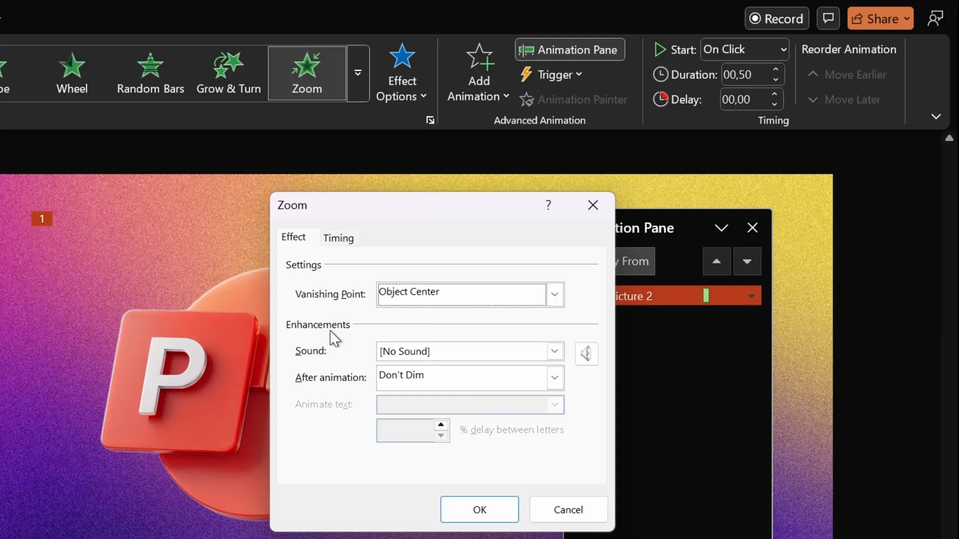 Deleting default zoom animations