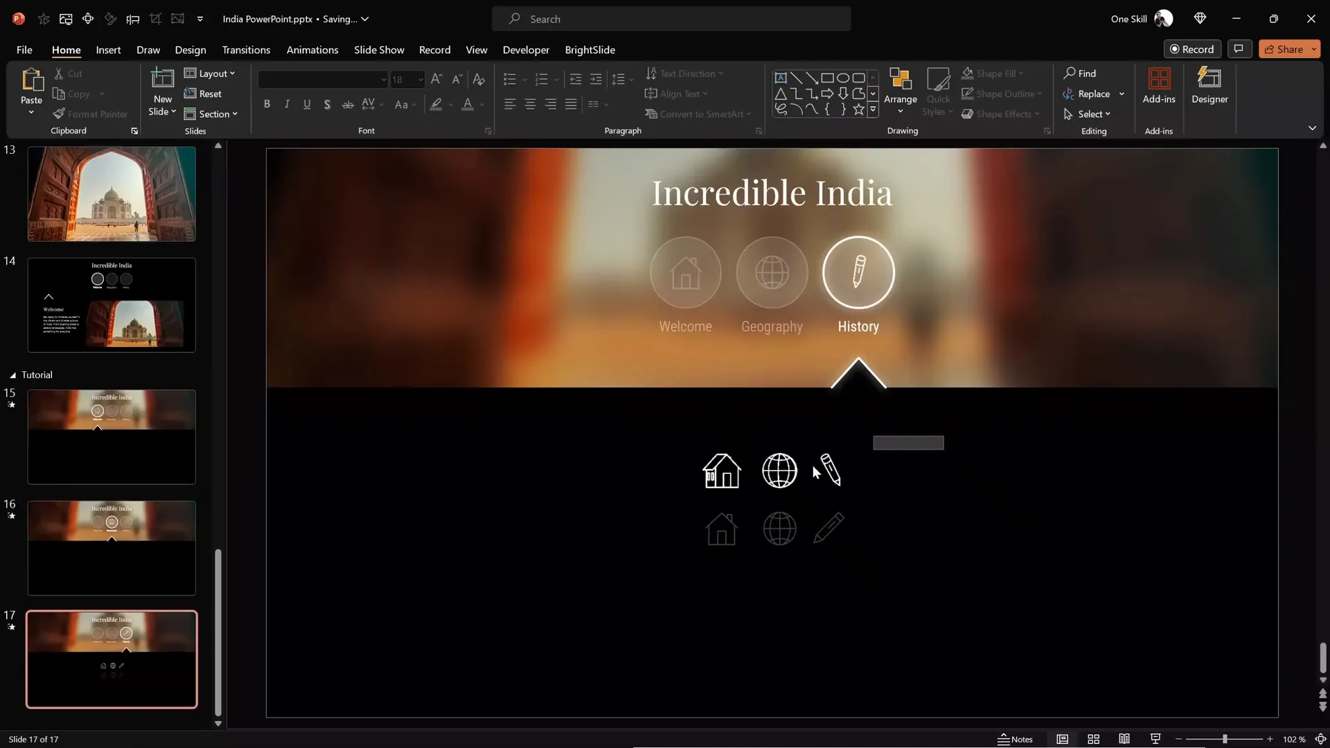 PowerPoint slide with text boxes and photo with wipe animations