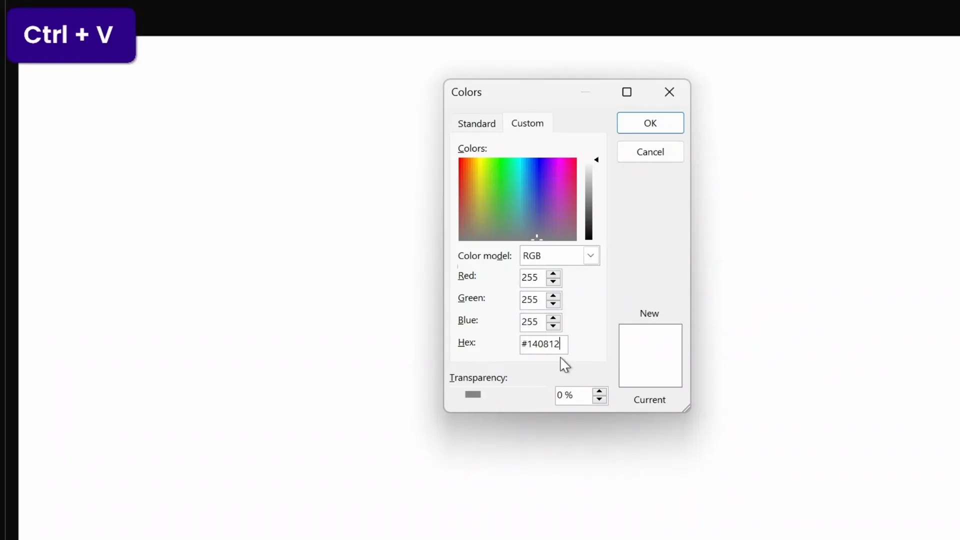 Setting custom background color with hex code in PowerPoint