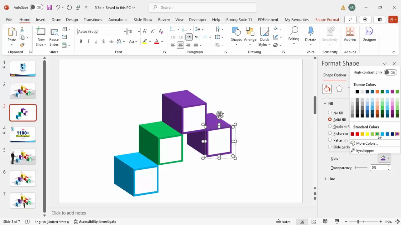 Applying 3D rotation and depth to rectangles to create 3D boxes