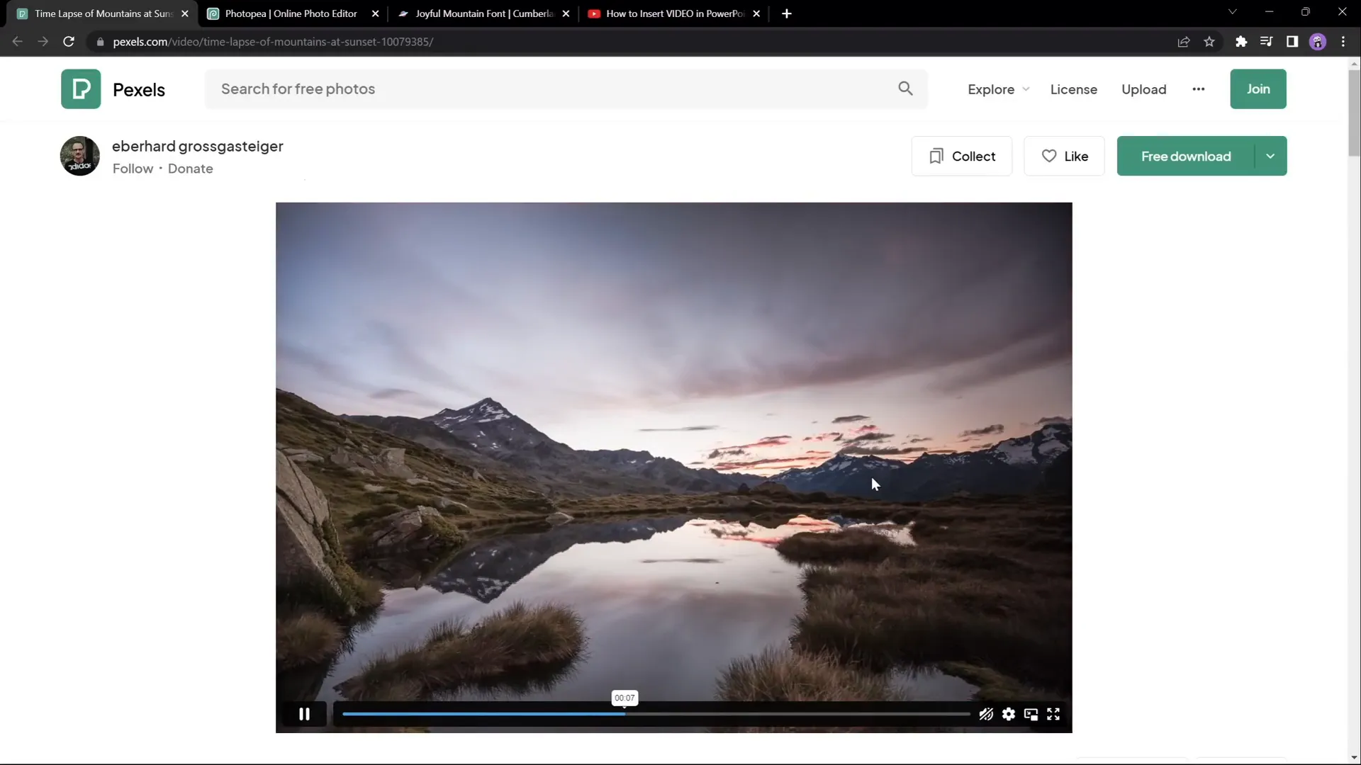 Landscape time lapse video with static mountains and changing sky