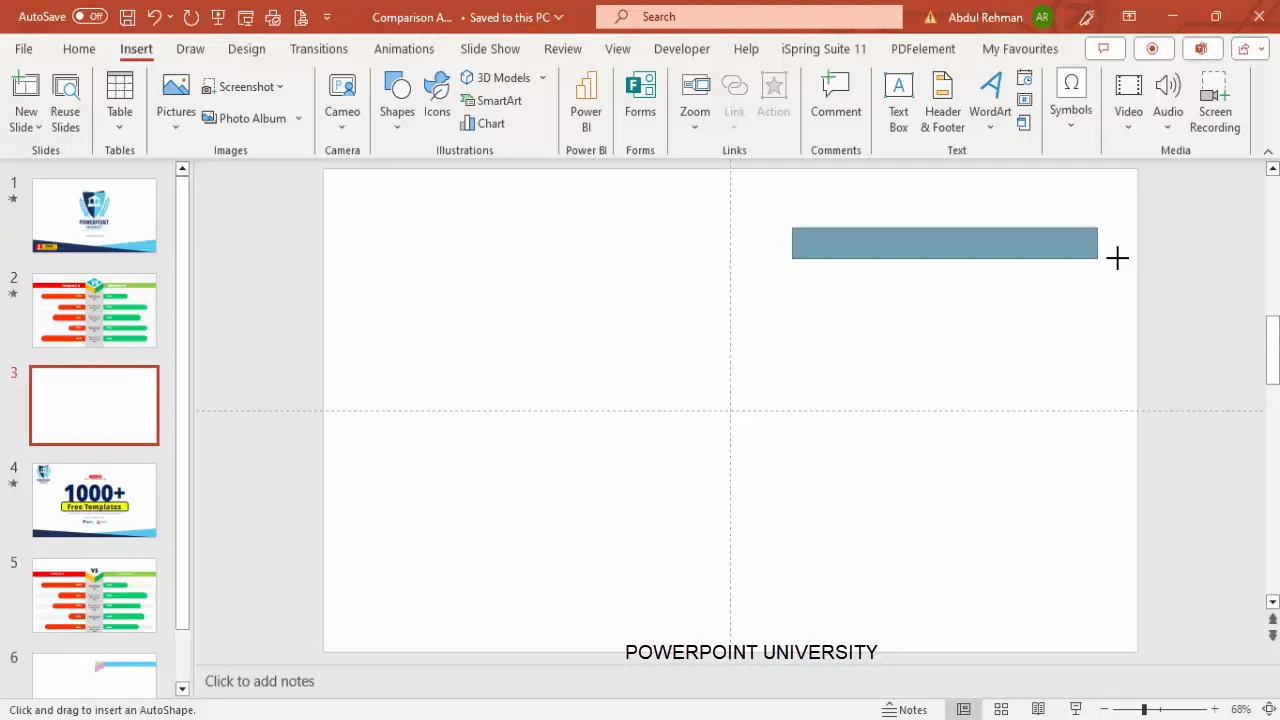 Drawing rectangles for product columns in PowerPoint