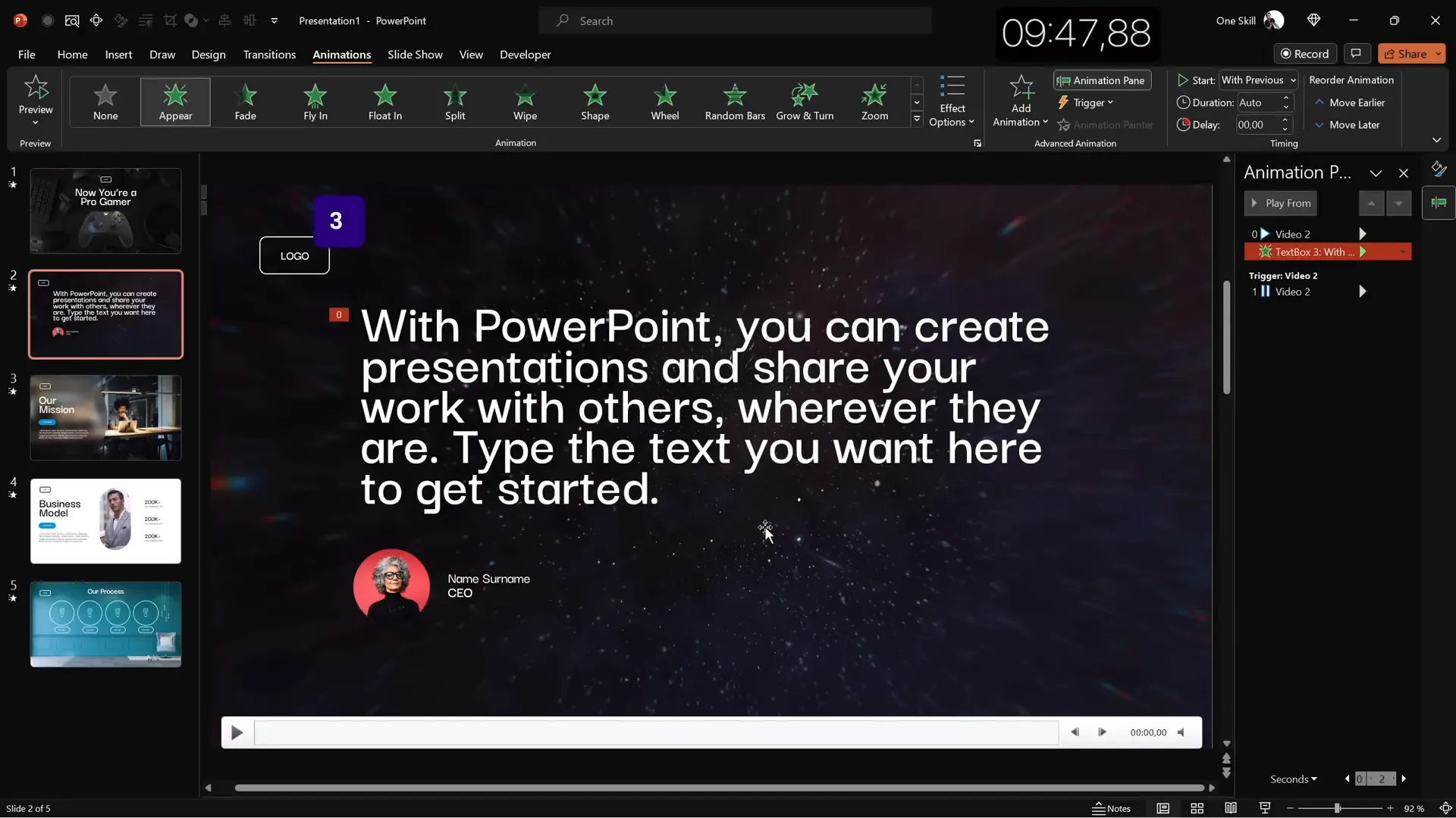 Applying animations and transitions to PowerPoint slides