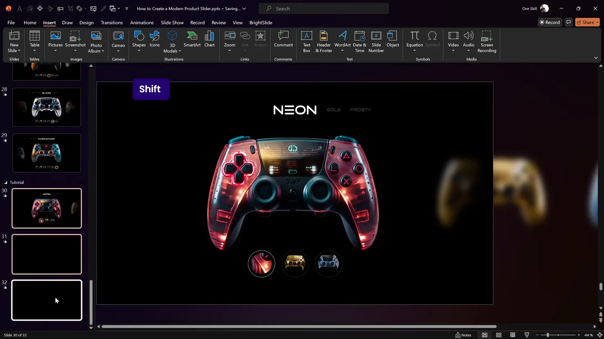 Applying Morph transition to slides for animation