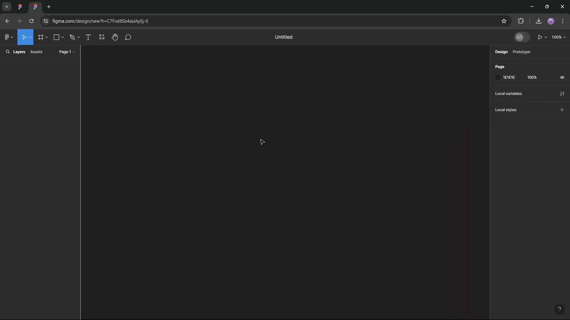 Figma interface showing new file creation